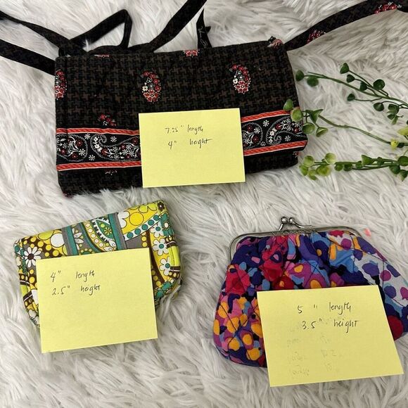 Vera Bradley 3 Piece Assorted Lot Mini wallets & Foldable Crossbody Bag Retired - Picture 11 of 11